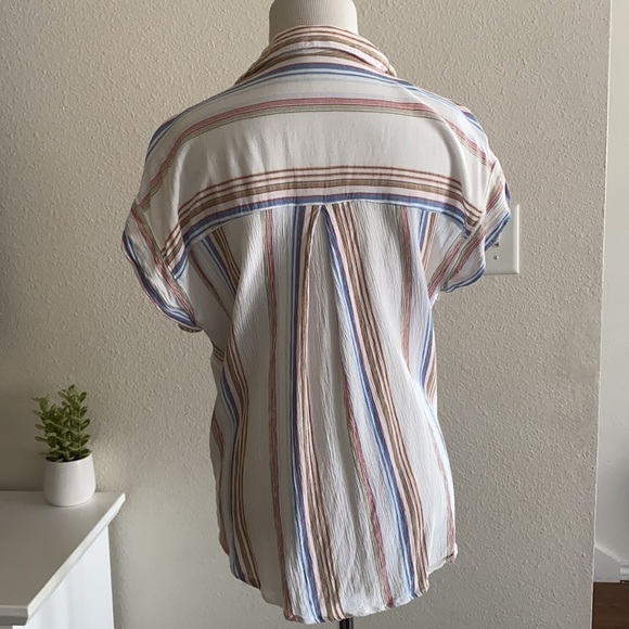 Thread & Supply Multicolor Stripe Twist Front Blouse | Carnival - Picture 5 of 7